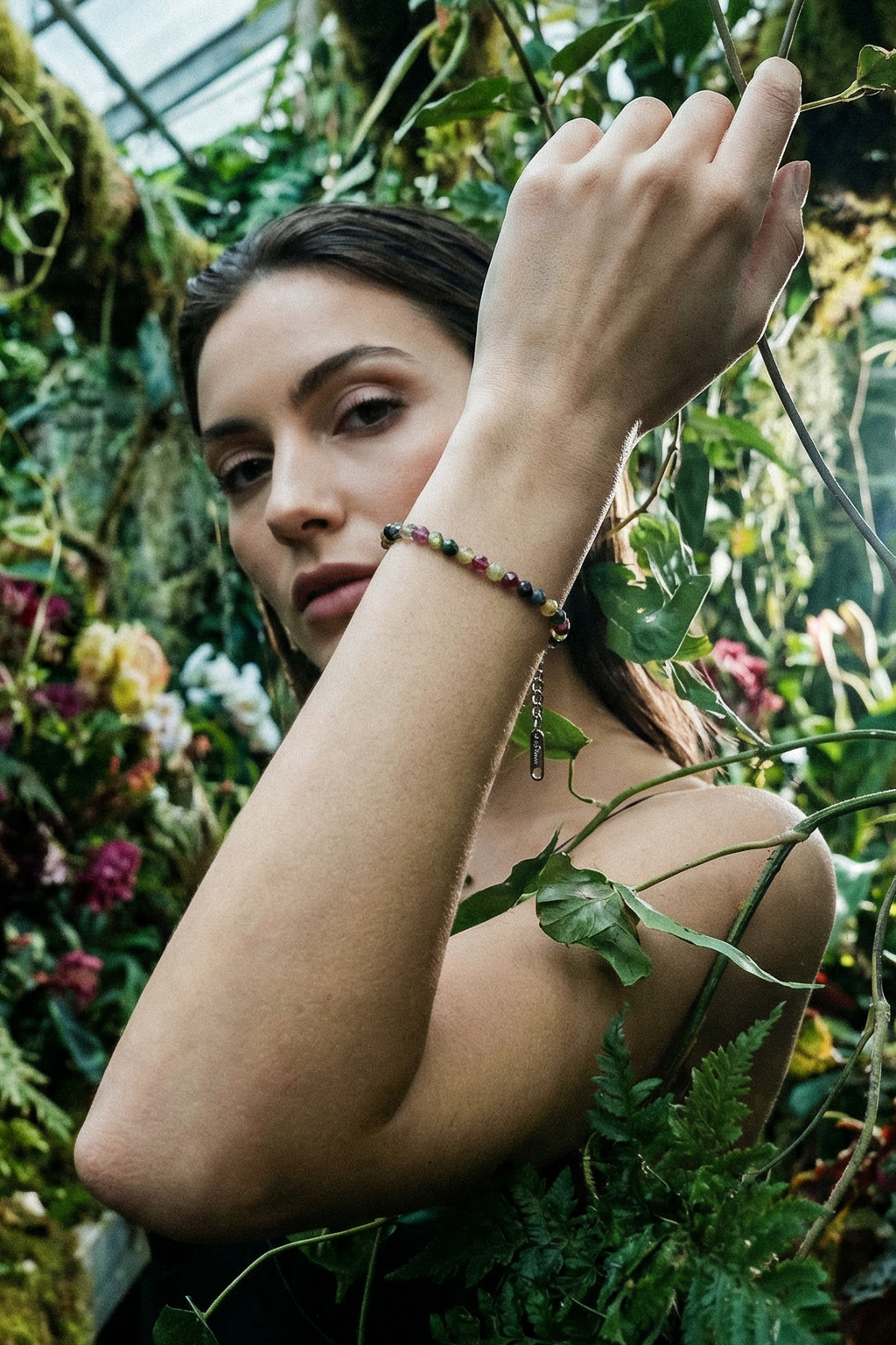 Verstellbares Armband mit Turmalinperlen - SANDKORN Usedom | Einzigartiger Schmuck | Edelstein Armband 