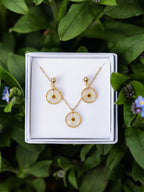 Schmuckset mit Spiere - Weiß