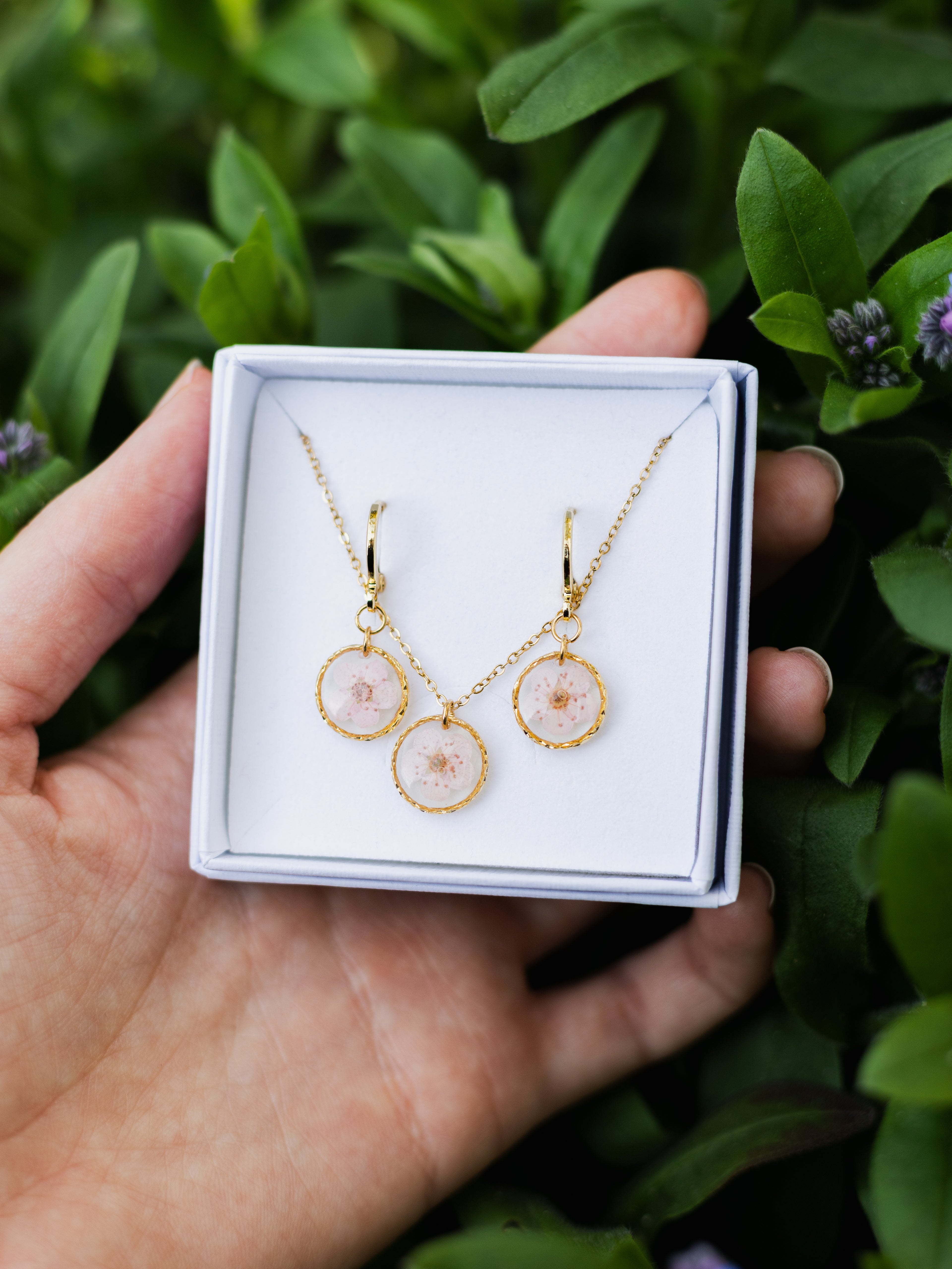 Schmuckset mit Spiere - Rosa
