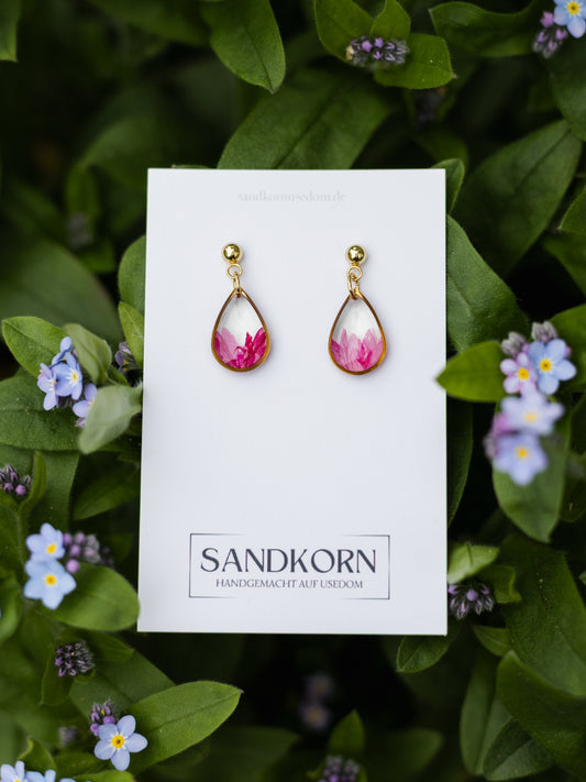 Ohrringe mit Kornblume - Pink