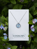 necklace with forget-me-nots