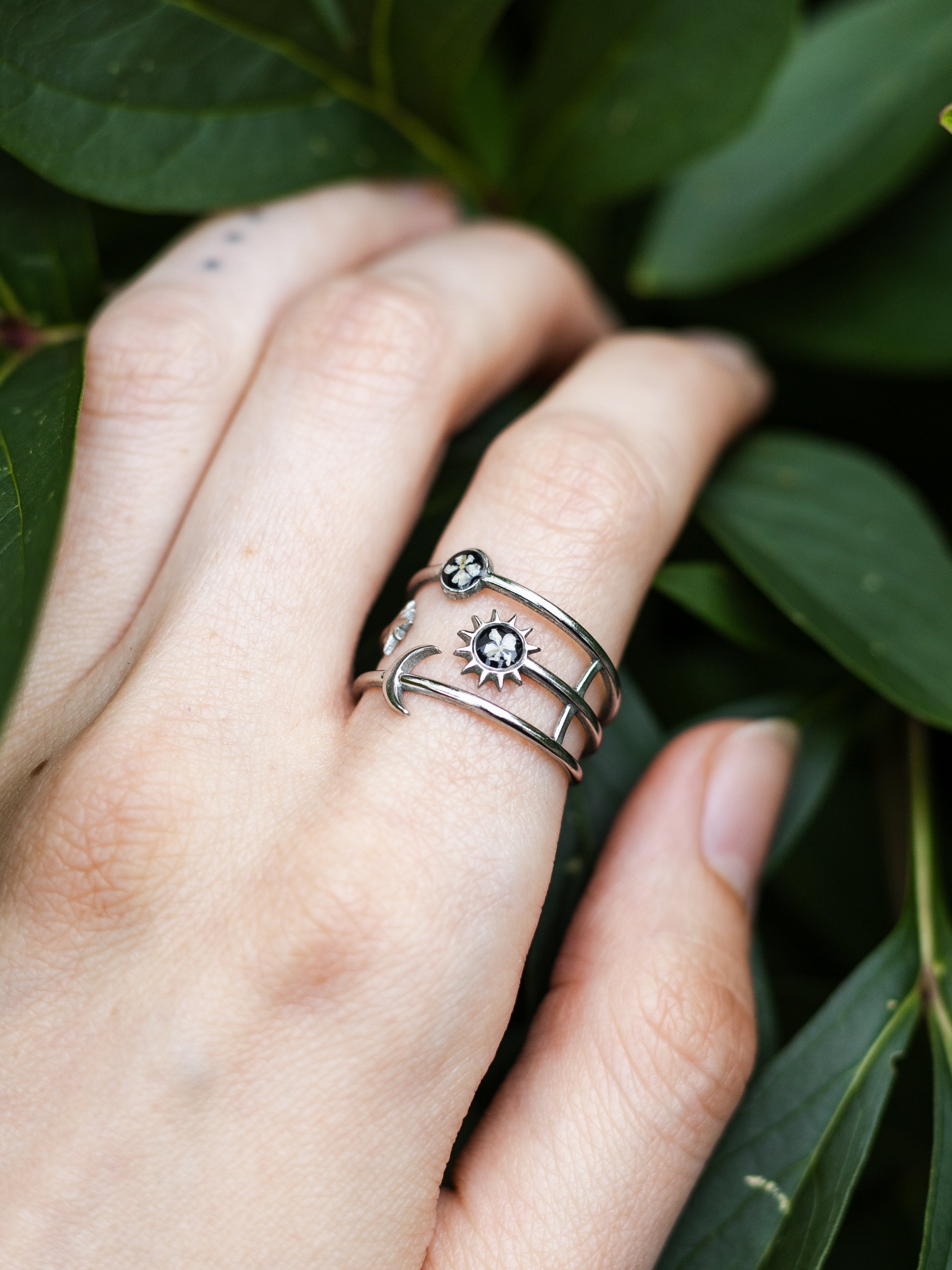 Ring mit Wilder Möhre - Silber