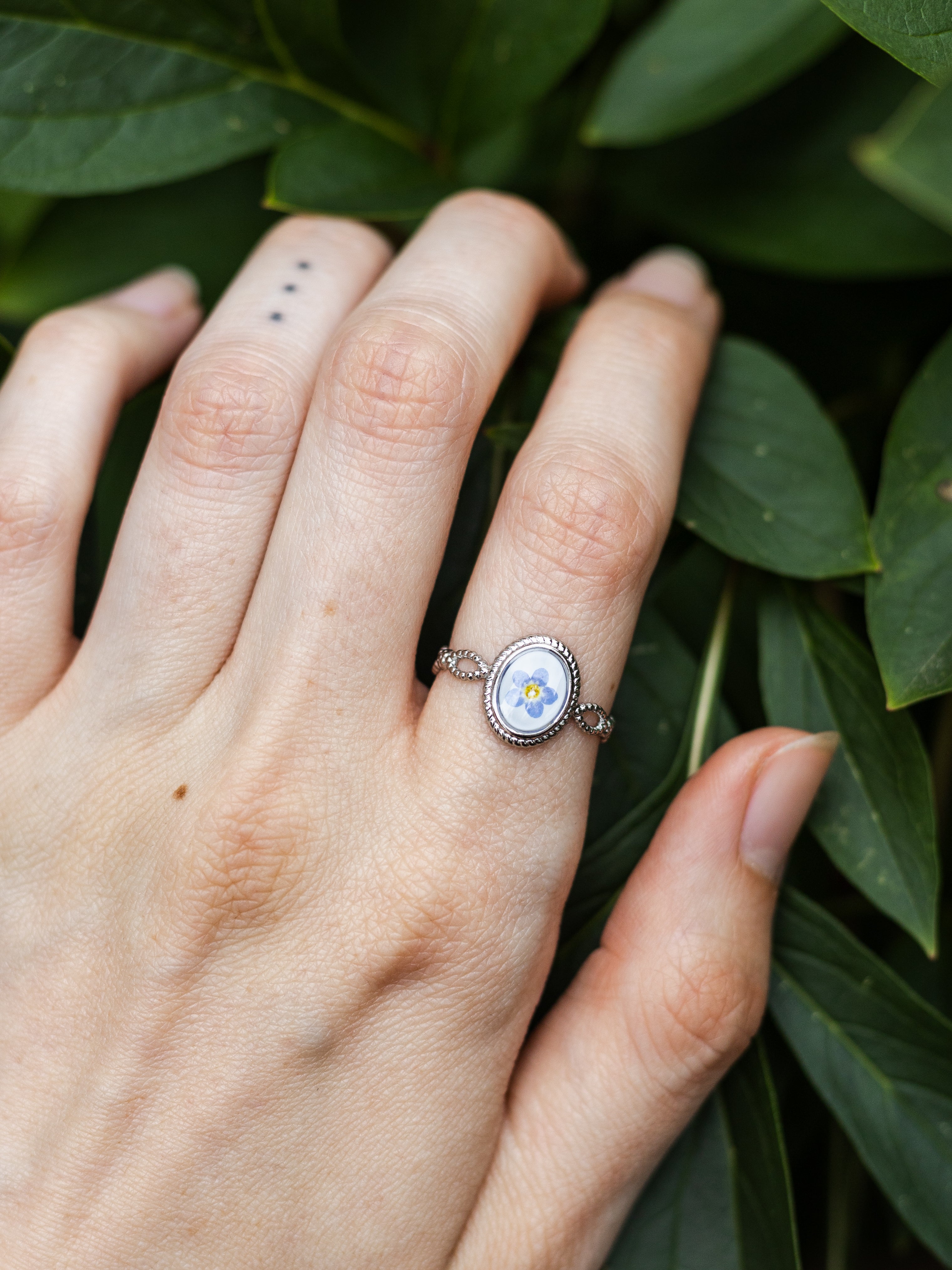 Ring mit Vergissmeinnicht - Silber