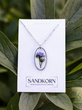 necklace with forget-me-nots