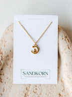 Goldene Halskette mit Hase und Mond | Kinderschmuck | Usedom Schmuck | Weihnachtsgeschenk