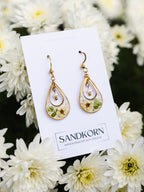 Ohrringe mit echten Blüten und Süßwasserperlen | Usedom Schmuck