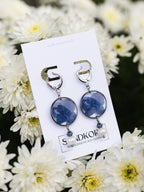 Ohrringe mit Hortensie und Süßwasserperle