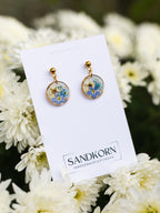 Ohrringe mit Vergissmeinnicht und Spiere