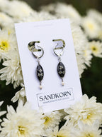 Ohrringe mit Wilder Möhre und Süßwasserperlen