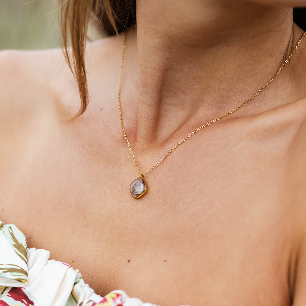 Halskette mit echter Herzmuschel aus der Ostsee | Usedom Schmuck | Schmuck mit Muscheln | Urlaub Usedom | Usedom Andenken