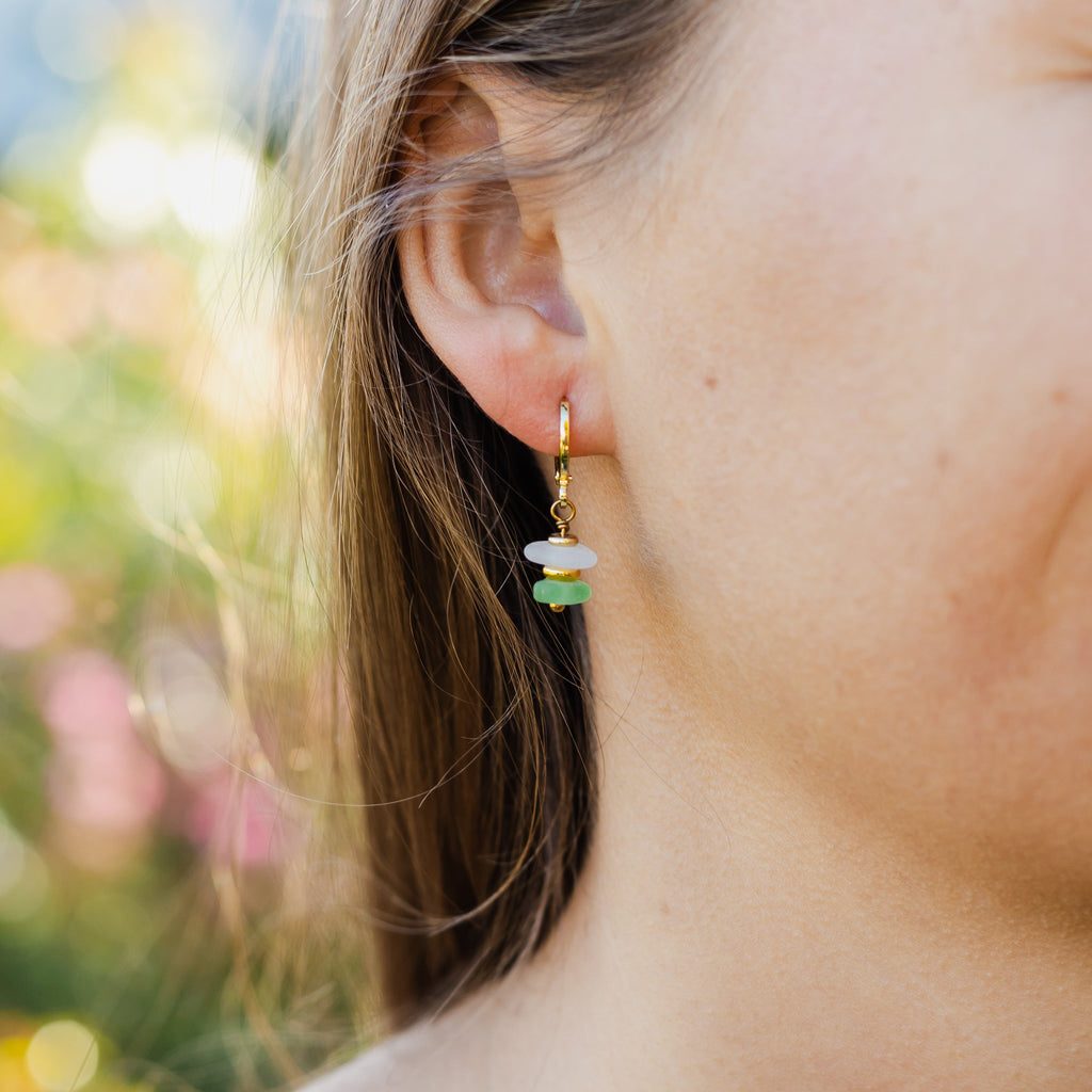 Creolen mit echtem Seeglas in verschieden Farben | Usedom Schmuck | Seeglas-Ohrringe | Meer Schmuck | Ostsee Schmuck