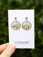 Ohrringe mit Spiere, Wilder Möhre und Schneeflocke