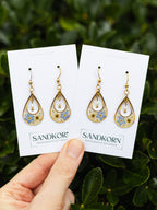 Ohrringe mit echten Vergissmeinnicht und Perlen | Usedom Schmuck | Naturschmuck | Ohrringe mit Blumen