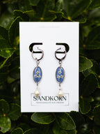 Ohrringe mit Wilder Möhre und Süßwasserperlen