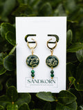 Ohrringe mit Wilder Möhre und Malachit | Usedom Schmuck