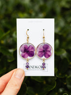 Kolczyki z liśćmi hortensji