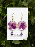 Kolczyki z liśćmi hortensji