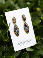 Kolczyki z niezapominajką, wrzosem i paprocią