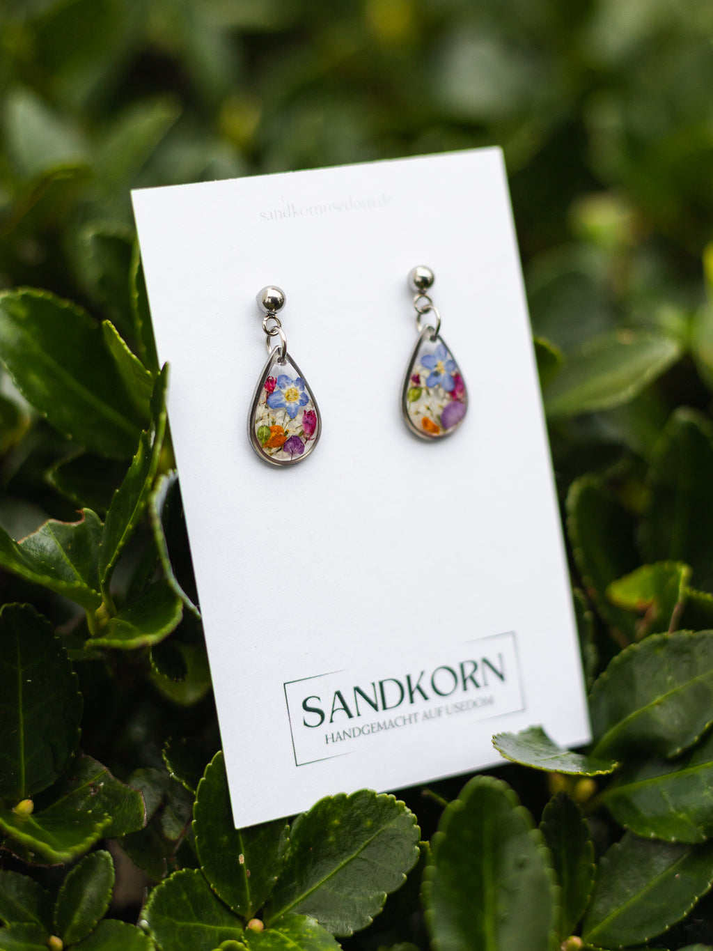Ohrringe mit kleinem Garten - Silber