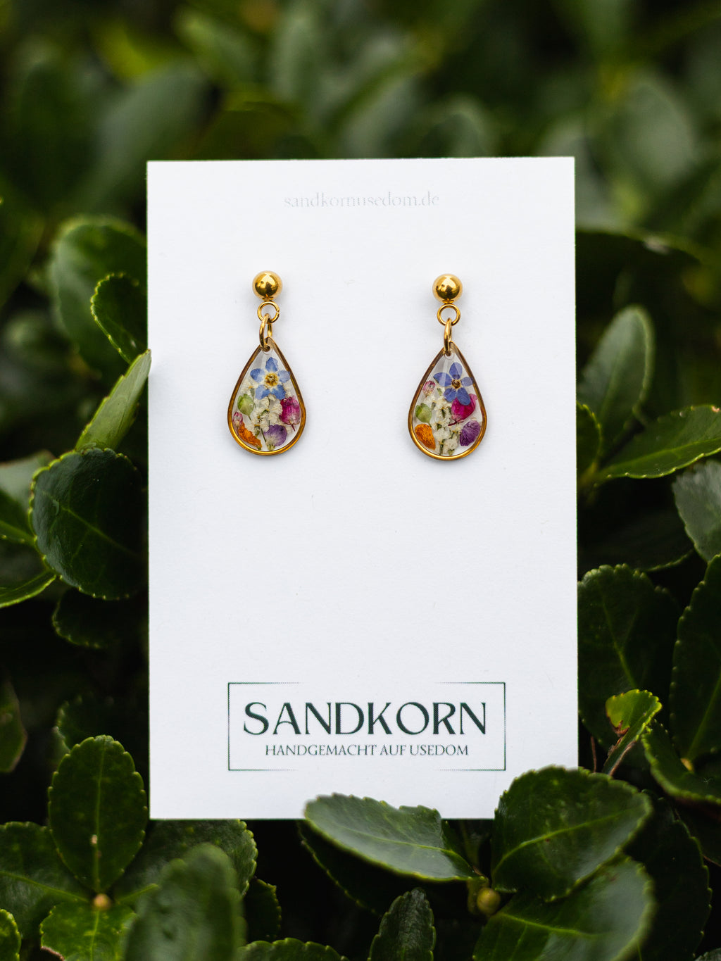 Ohrringe mit kleinem Garten - Gold