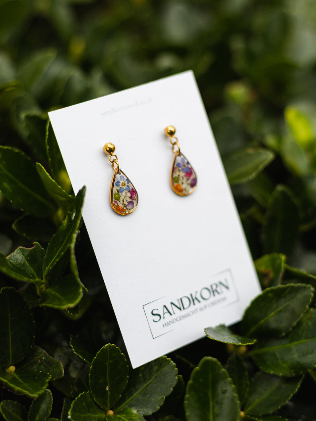 Ohrringe mit kleinem Garten - Gold