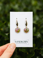 Kolczyki z wrzosem i paprocią