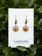 Kolczyki z wrzosem i paprocią