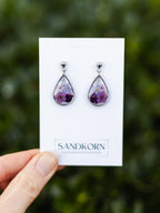 Earrings with forget-me-not, spirea and baby's breath