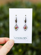 Kolczyki z wrzosem i paprocią