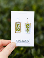 Kolczyki z zielonymi liśćmi