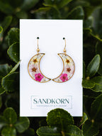 Kolczyki księżycowe z tawułą i dziką marchewką