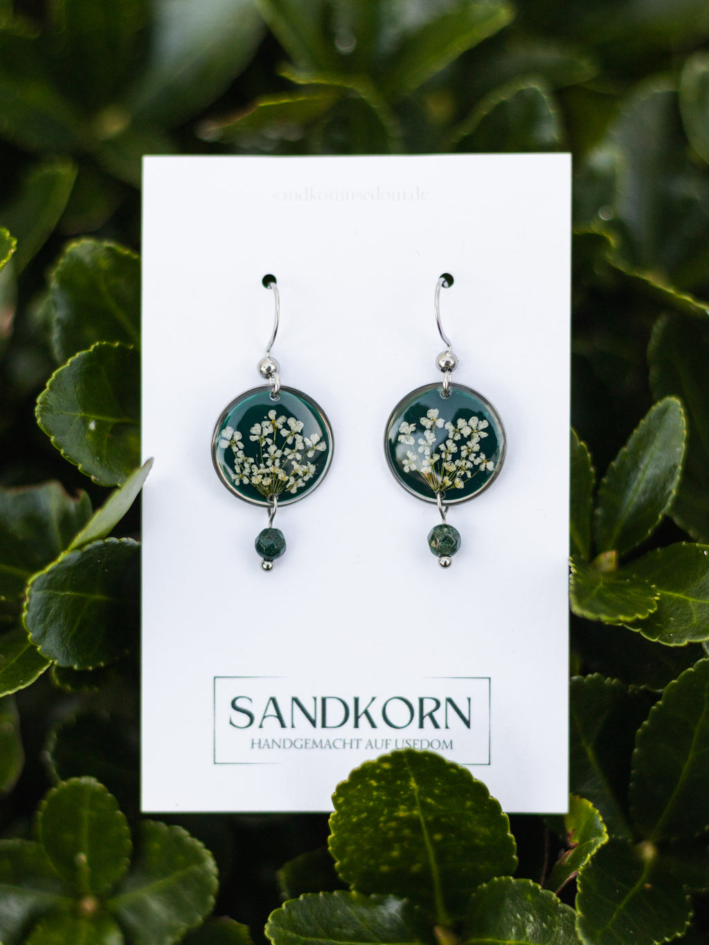 Kolczyki z dziką marchewką i agatem indyjskim