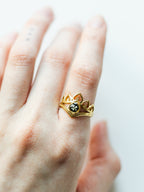 Pierścionek z dziką marchewką - złoto