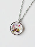 Necklace with spirea and wild carrot