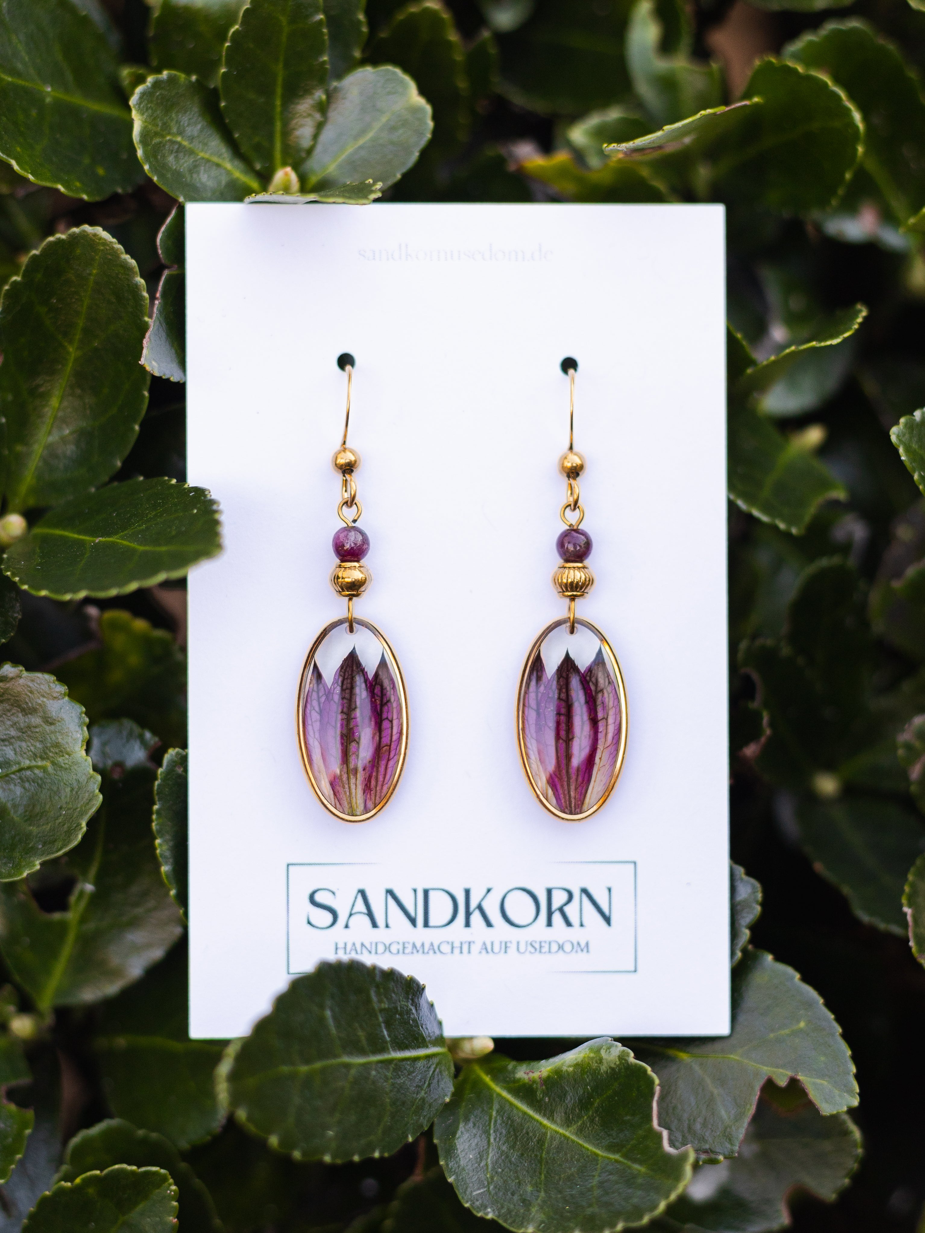 Ohrringe mit Sterndolde und Turmalinperlen