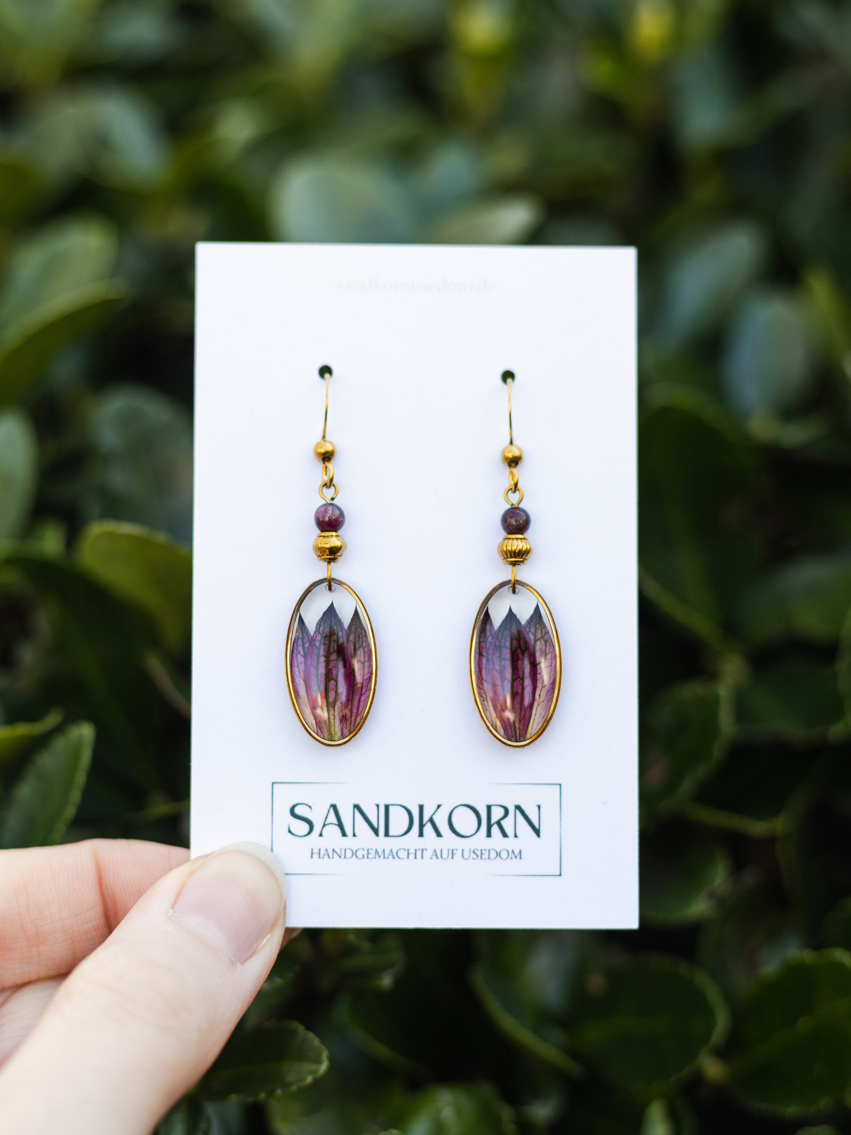 Ohrringe mit Sterndolde und Turmalinperlen