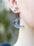 Ohrringe mit Mond und Vergissmeinnicht