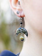 Ohrringe mit Mond, Sonne und Wilder Möhre