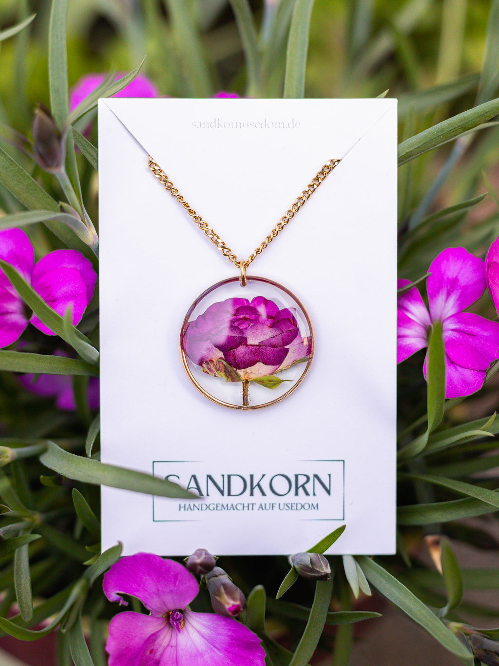 Halskette mit Rose - SANDKORN Usedom 