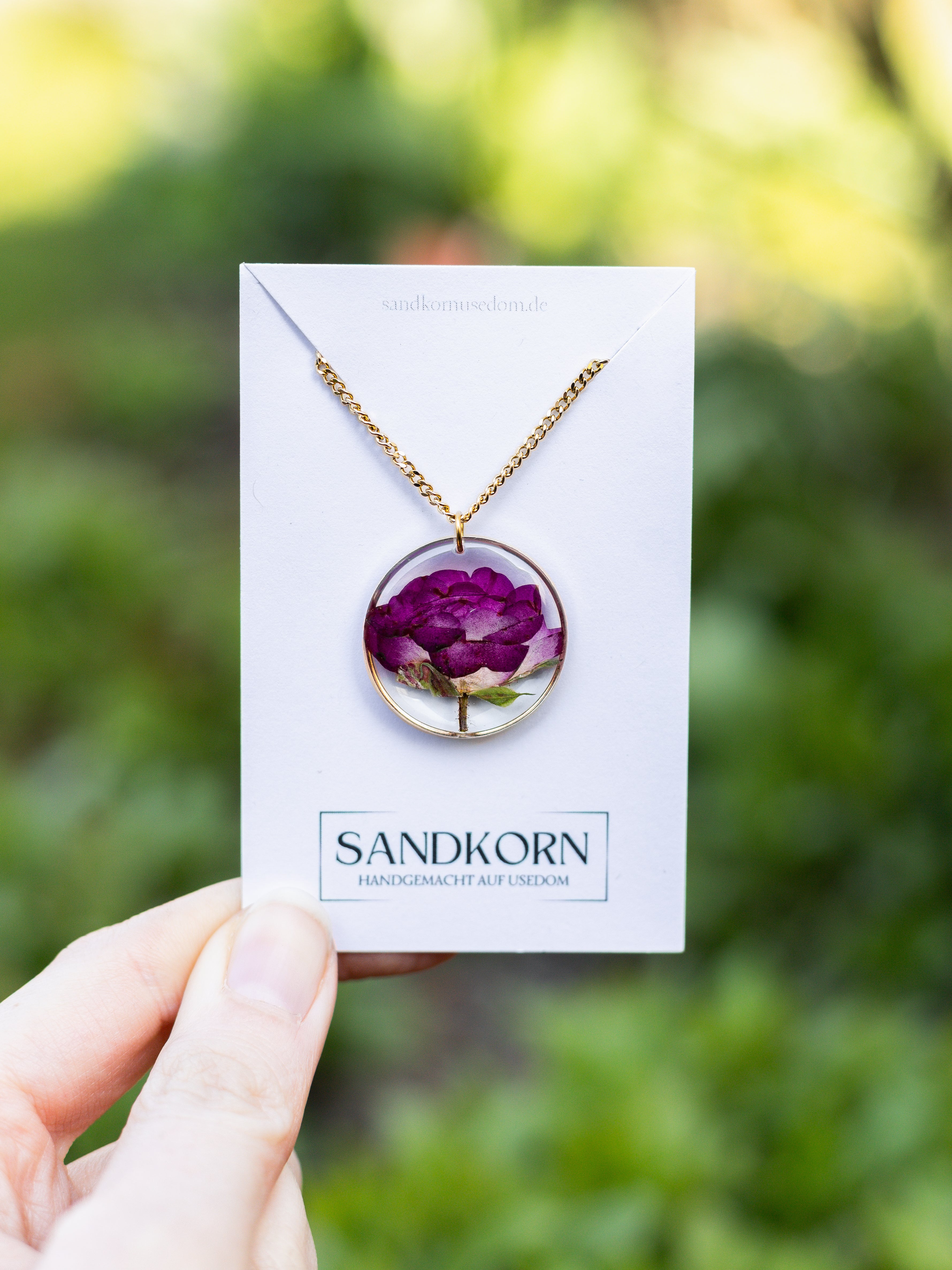 Halskette mit Rose - SANDKORN Usedom 