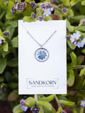 Dezente Halskette mit echten Blüten | Epoxidharz-Schmuck | Usedom Schmuck | Schmuck mit Pflanzen | Edelstahl Halskette | Vergissmeinnicht Schmuck
