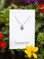 Romantische Halskette mit winzigen Blüten | Naturschmuck mit Pflanzen | Usedom Schmuck | Edelstahl Halskette | Handgemachter Schmuck | Schmuck mit Vergissmeinnicht | Dezenter Schmuck