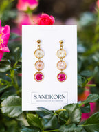Ohrringe mit dreifarbiger Spiere - Pink - SANDKORN Usedom 