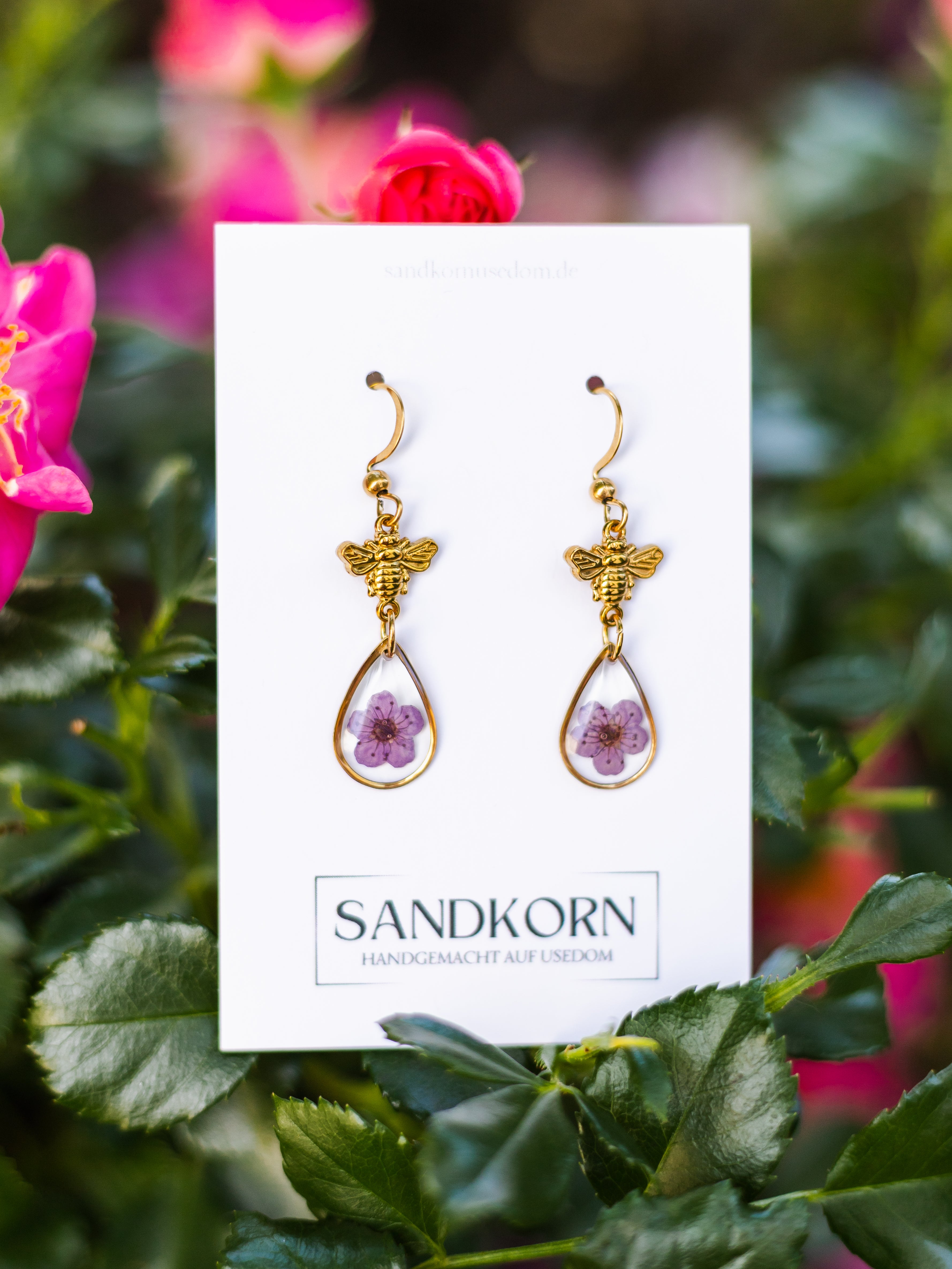 Earrings with Spiraea