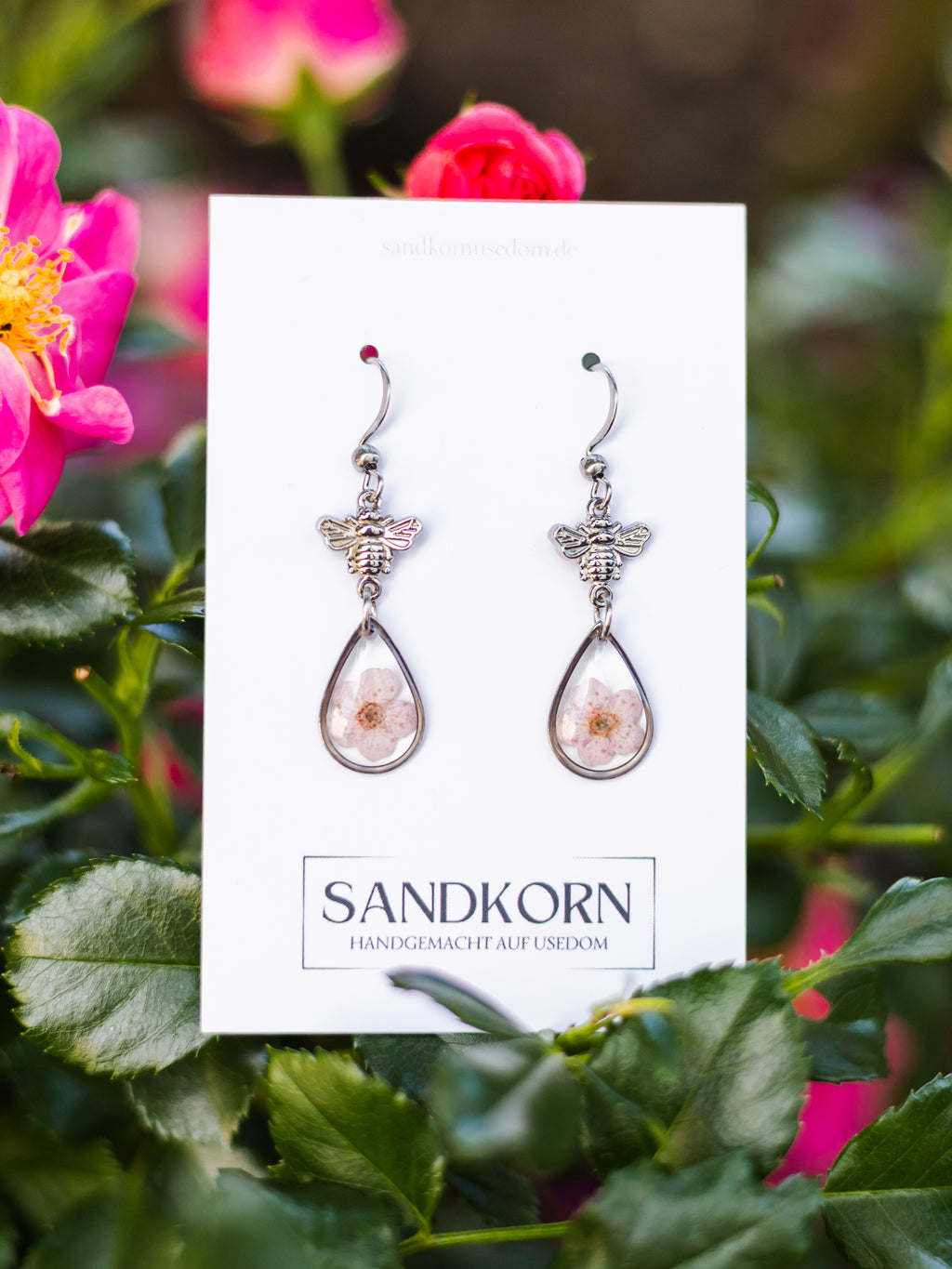 Earrings with Spiraea