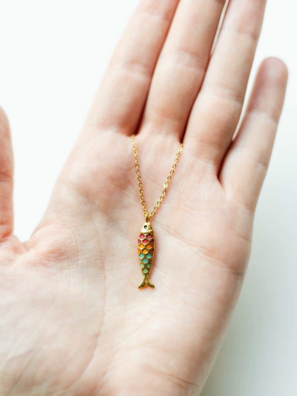 Necklace with colorful fish