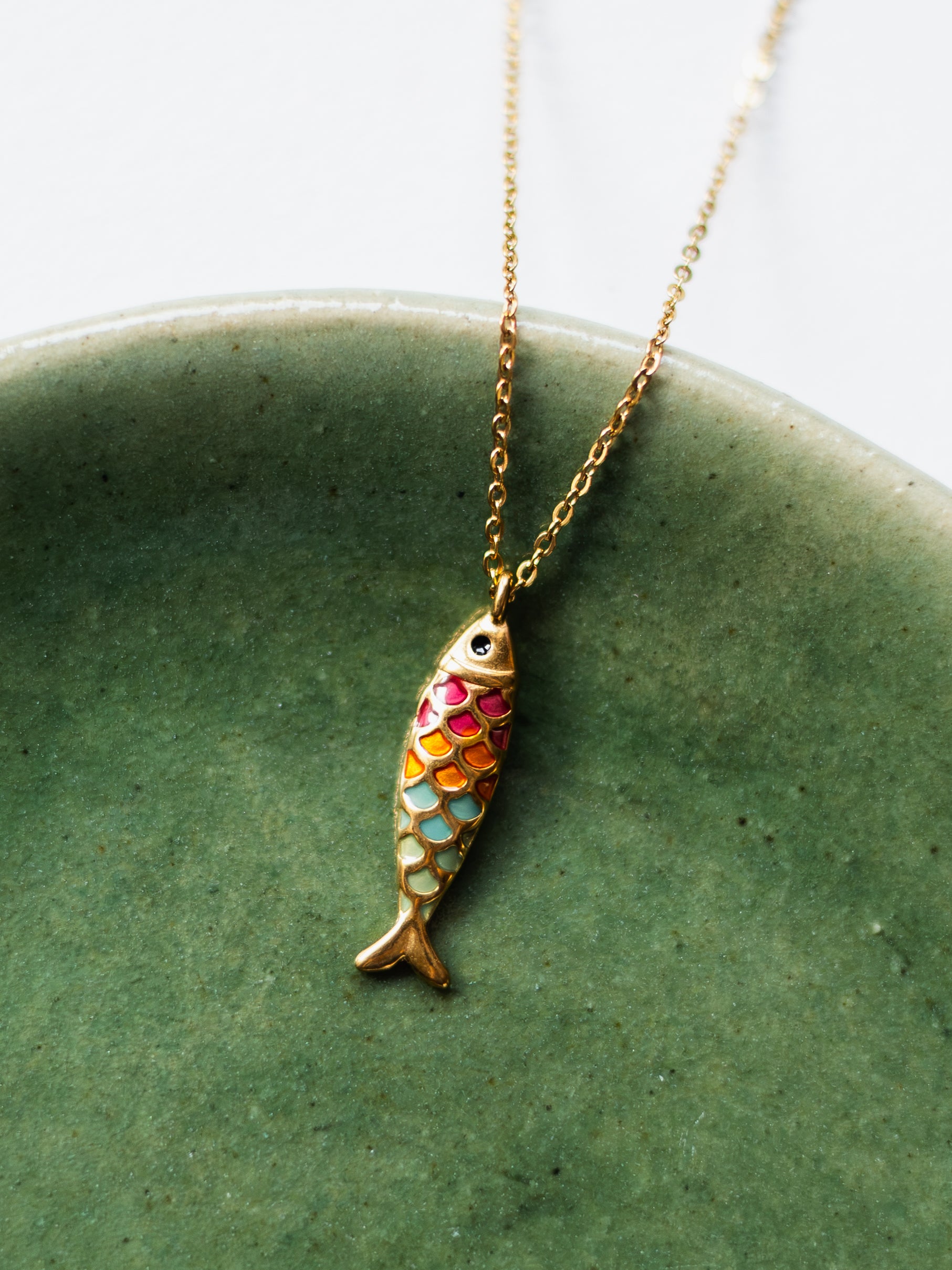 Necklace with colorful fish