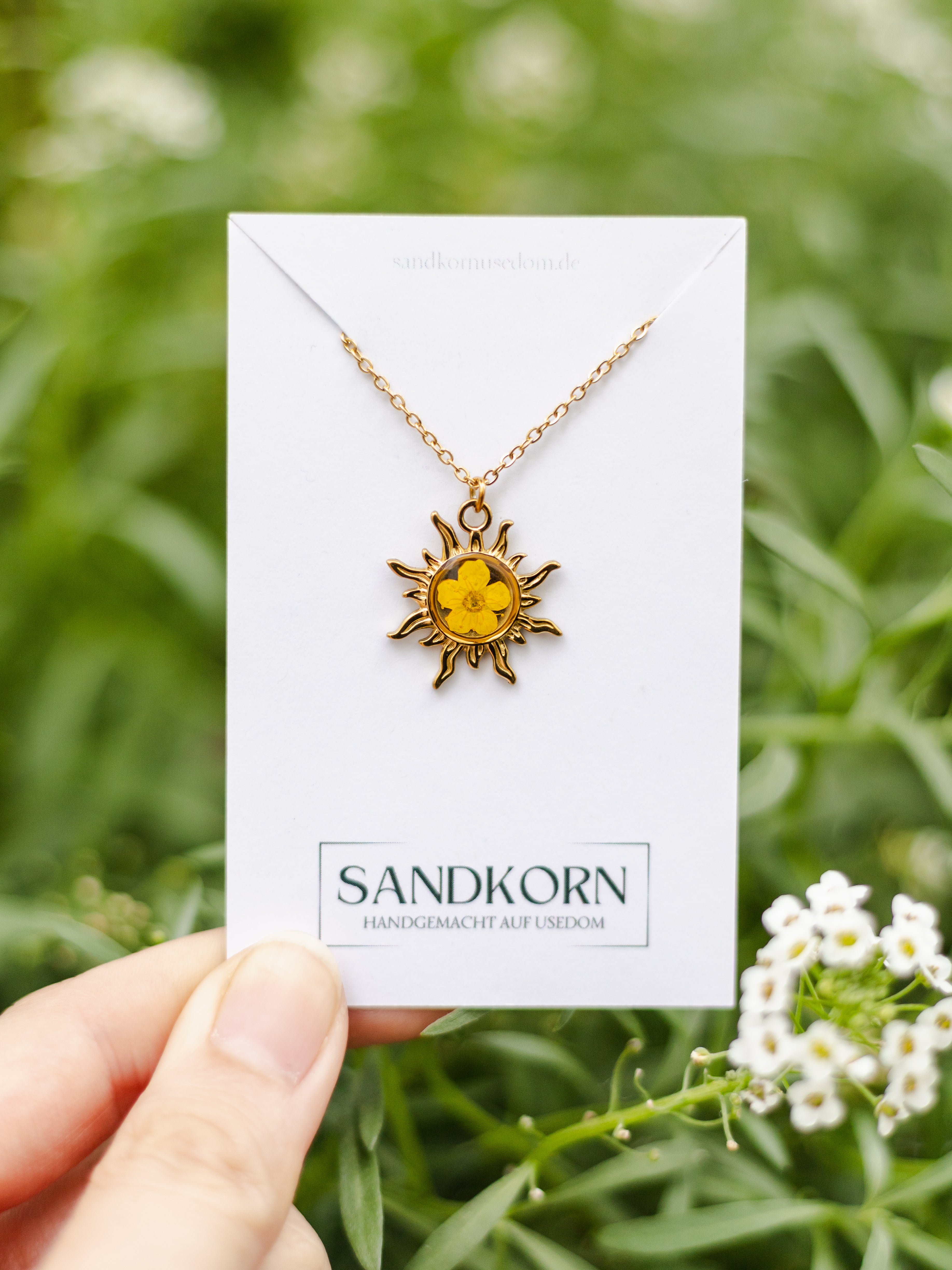 Halskette mit Sonne und Spiere - SANDKORN Usedom 