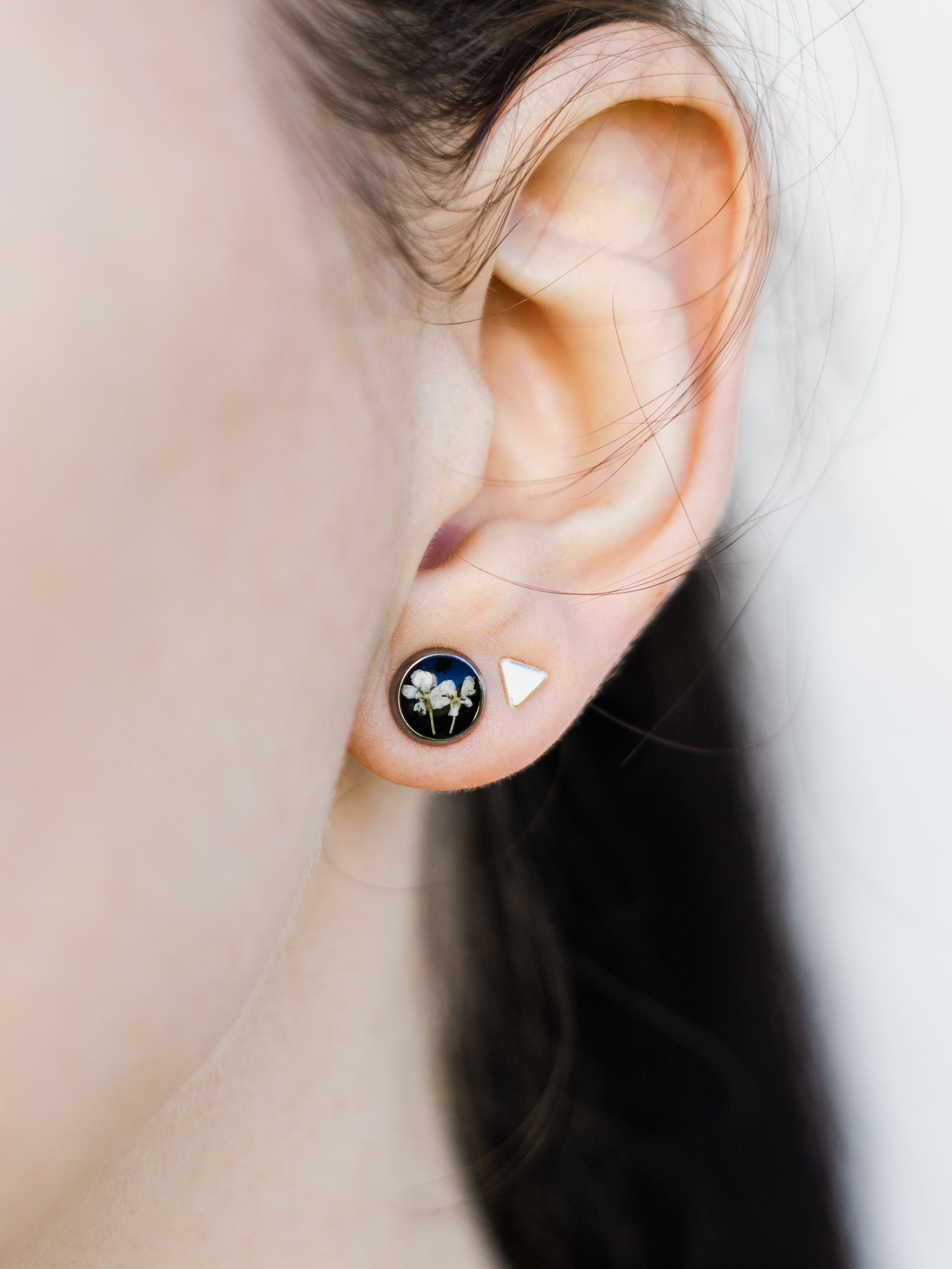 Blüten-Stecker - Schwarz 8 mm