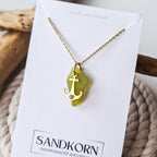 Seeglas-Halskette - Olive